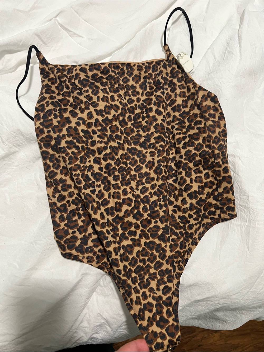 Anthropologie Leopard Print Bodysuit in Brown and Black